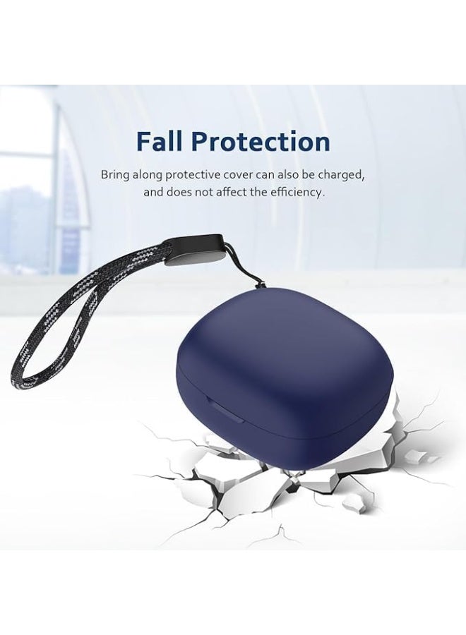 Fekra Silicone Cover Case with Keychain – Compatible with Soundcore R50i / P20i / P25i, Blue - Image 2